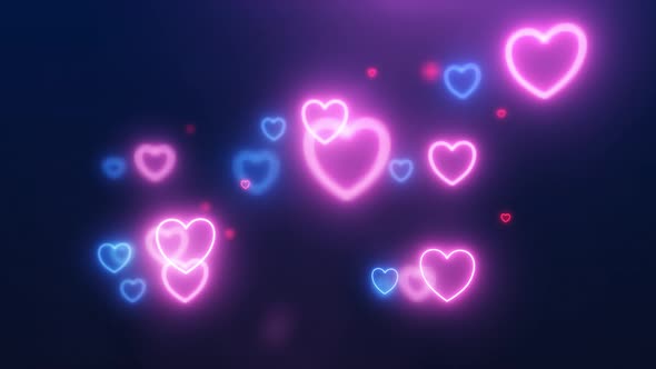 Neon Hearts Background Loop