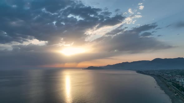 Cloudy Sunset at Sea Turkey Alanya 4 K