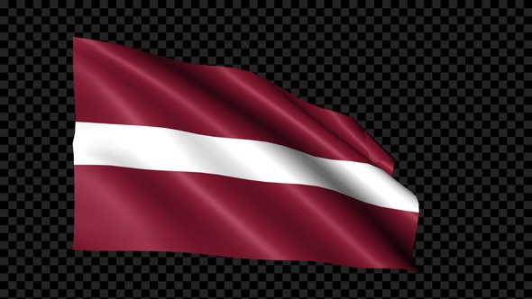 Latvia Flag Blowing In The Wind