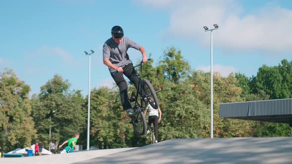 Man Bmx Turning The Rudder In The Air