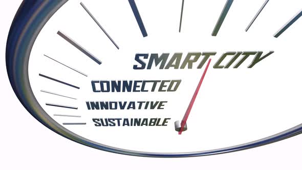 Smart City Mobility Speedometer Connected Innovative Sustainable 3d Animation