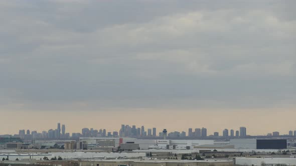 Time Lapse of a cloudy cityscape of Toronto.