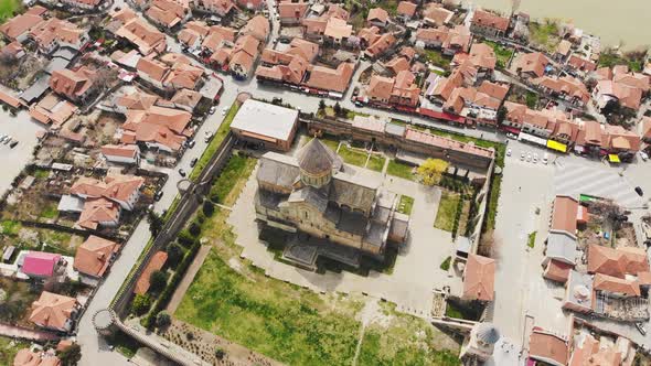 Scenic Birds Eye View Mtskheta City Panorama