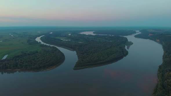 Aerial View of River Ob