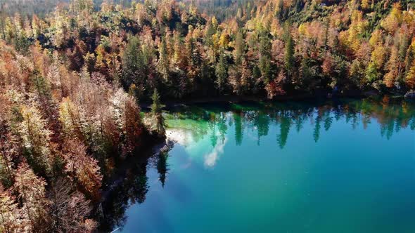 Beautiful Autumn Landscape on the Lake Ödsee in the Mountains in Upper Austria Salzkammergut