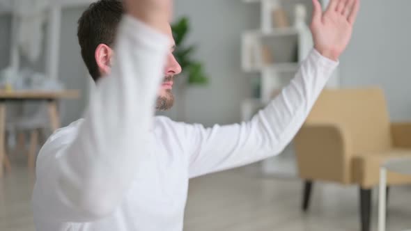 Close Up of Man Doing Meditation with Eyes Closed