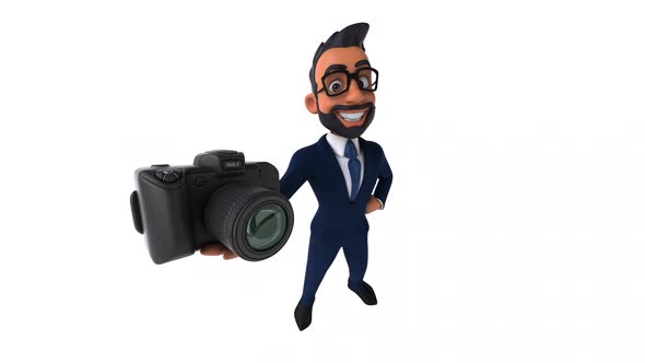 Fun 3D cartoon animation of an indian businessman