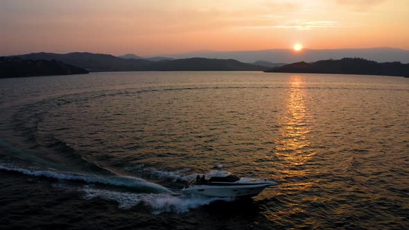 Boat at Sunset Lake Baikal 15 4k