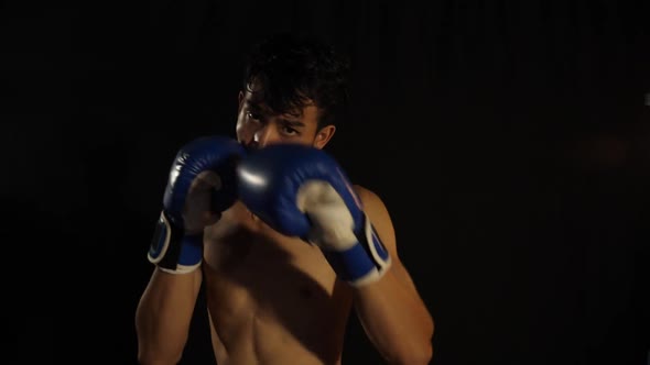 Boxer Shadow Boxing To Camera