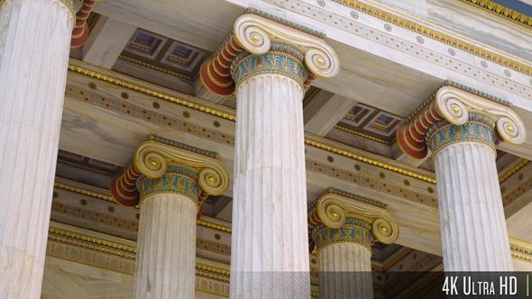 4K Neoclassical Ionic Greek pillar details