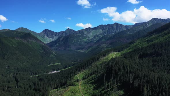 Aerial view of Rohace National Park, part of the Western Tatras in Slovakia