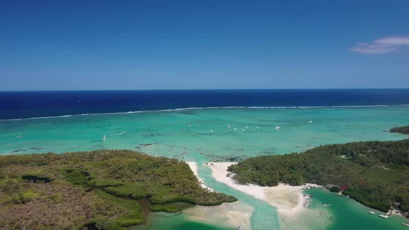 The Island of Ile-AUX-Cerfs Is Located on the East Coast of Mauritius.a Beautiful Piece of Land That