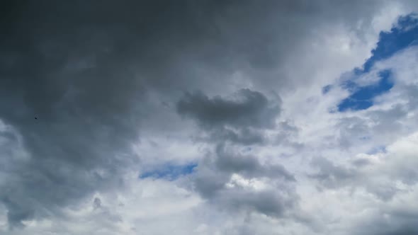 Clouds Move Smoothly in the Blue Sky. Timelapse