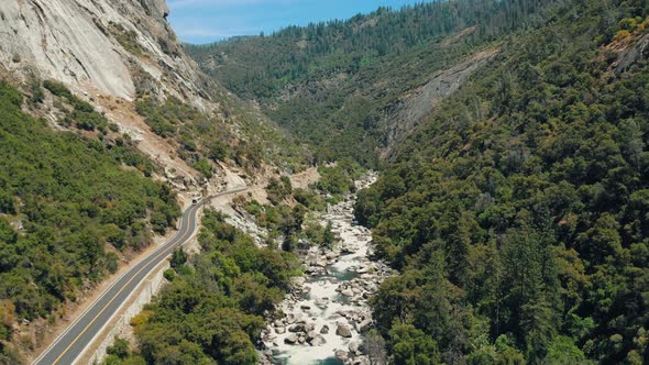 River And Road In The Valley