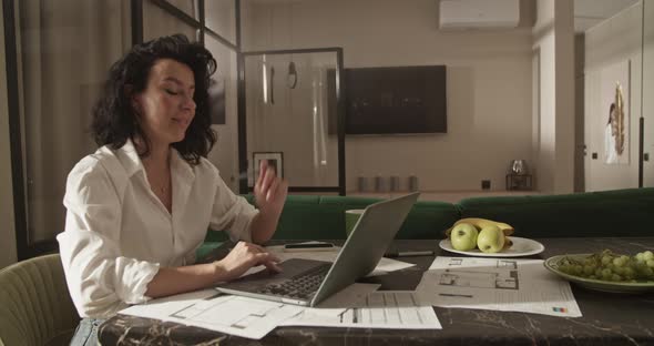 Businesswoman Making Video Call at Home