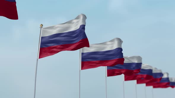 Russia Row Of Flags 