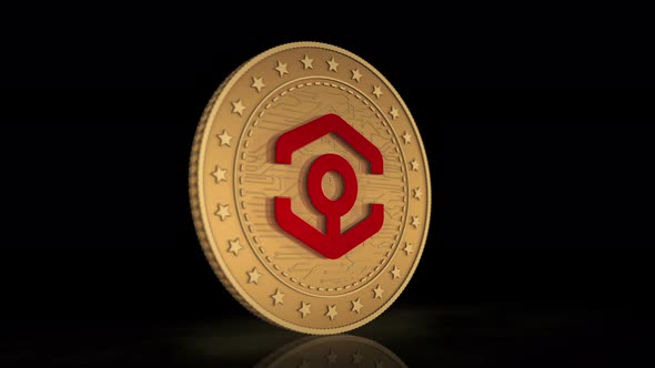 Ankr DeFi cryptocurrency golden coin 3d