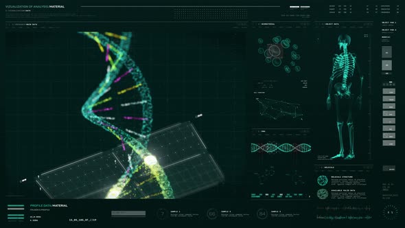 Futuristic system deals with the dna molecule examination at the laboratory alt
