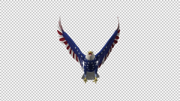 American Eagle - USA Flag - Flying Transition - IV - 4K alt
