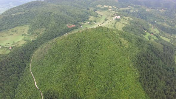 Aerial view of mysterious Bosnian pyramids