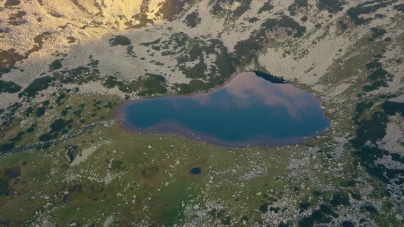 Lake Bucura in the Retezat Mountains. Located in Romania.