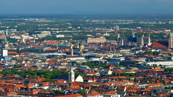 Aerial View of Munich in Germany