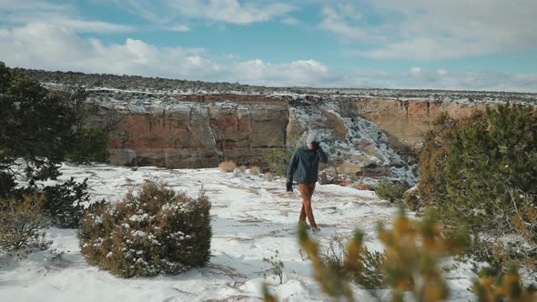 Photography in the Snow Covered Mountains. Amazing scenery in a light snow dusting.