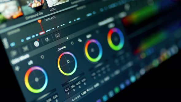  Color Correction Post Production Video or Photo in Progress Closeup
