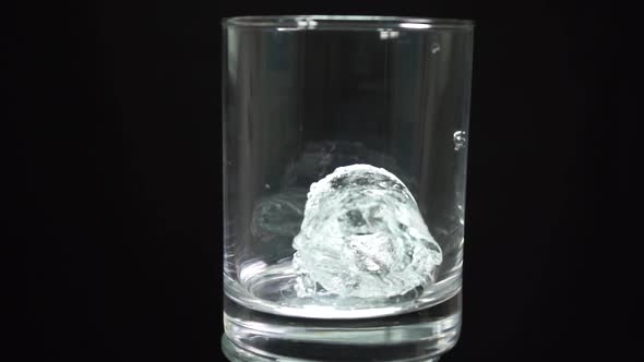 drops Ice Cubes In Glass stock video footage