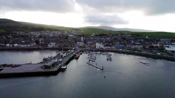 Approaching Campbeltown harbour on a cloudy afternoon