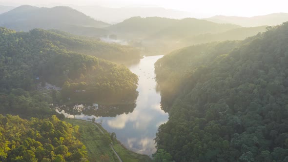 Beatiful nature lake and forest , Pang oung lake.