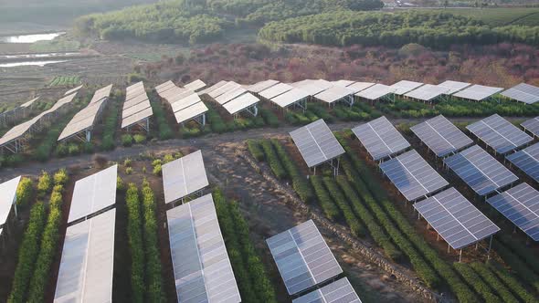 Solar power station in montain