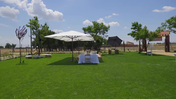 Outdoor decoration for events, sunny day