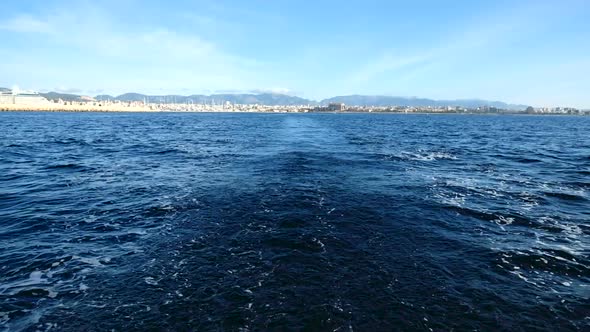 Wake of Sailing Boat