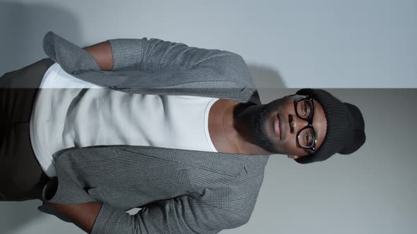 Stylish Black Man Posing during Fashion Photoshoot