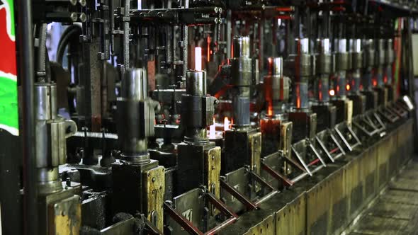 Glass Bottles on a Production Line