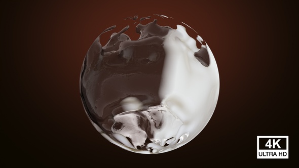 Big Hot Chocolate And Milk Splash Sphere 4K