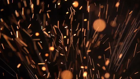 Sparks Burst Up From Below