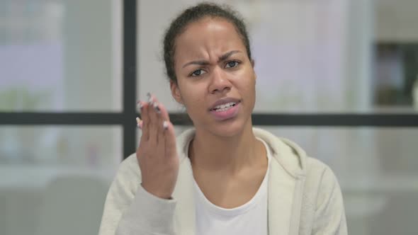 Portrait of African Woman Feeling Angry Fighting