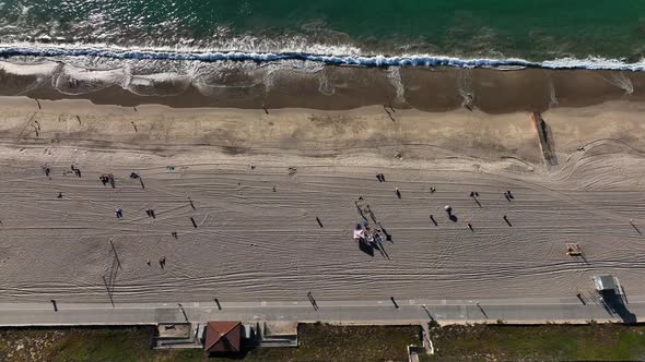 Aerial Los Angeles Coastline Beach