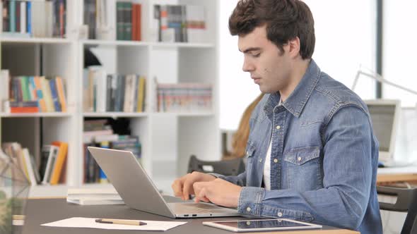 Creative Man Leaving Office After Work