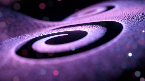 Purple glowing particles, abstract background.