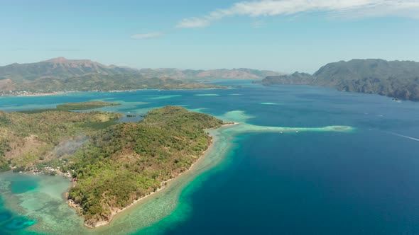 Tropical Island Sandy Beach Philippines Palawan