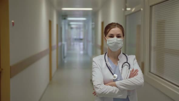 Young Girl Doctor in a Medical Hospital