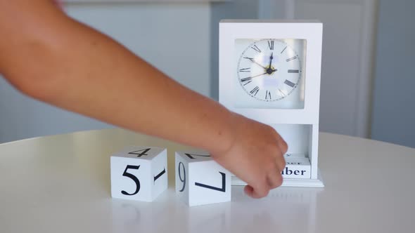 Wooden Calendar with an Important Event for September 1