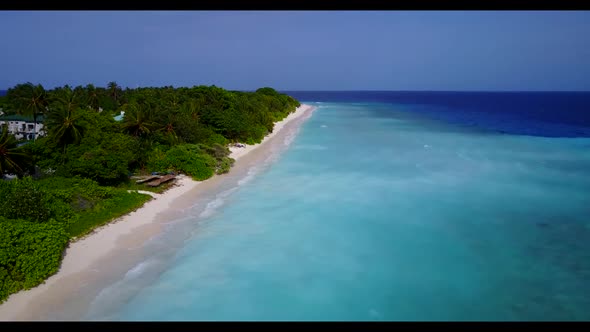 Aerial view abstract of tranquil lagoon beach holiday by blue sea with white sand background of a da