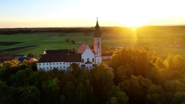 Andechs Abbey in the evening, Bavaria, Germany