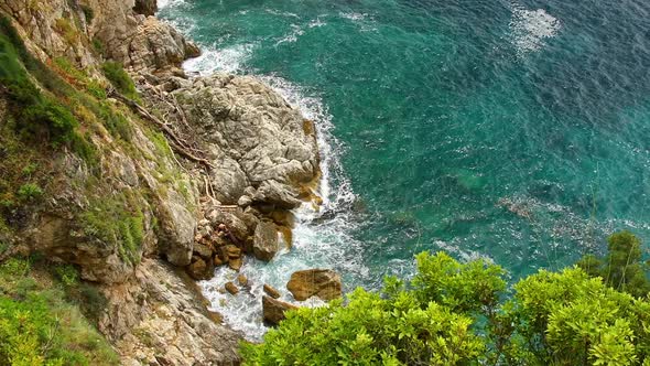 Turquoise Sea And Rocks