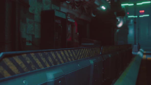 Neon Lights of Futuristic Sci Fi City alt