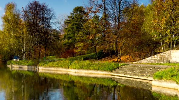 Autumn day in the city park.